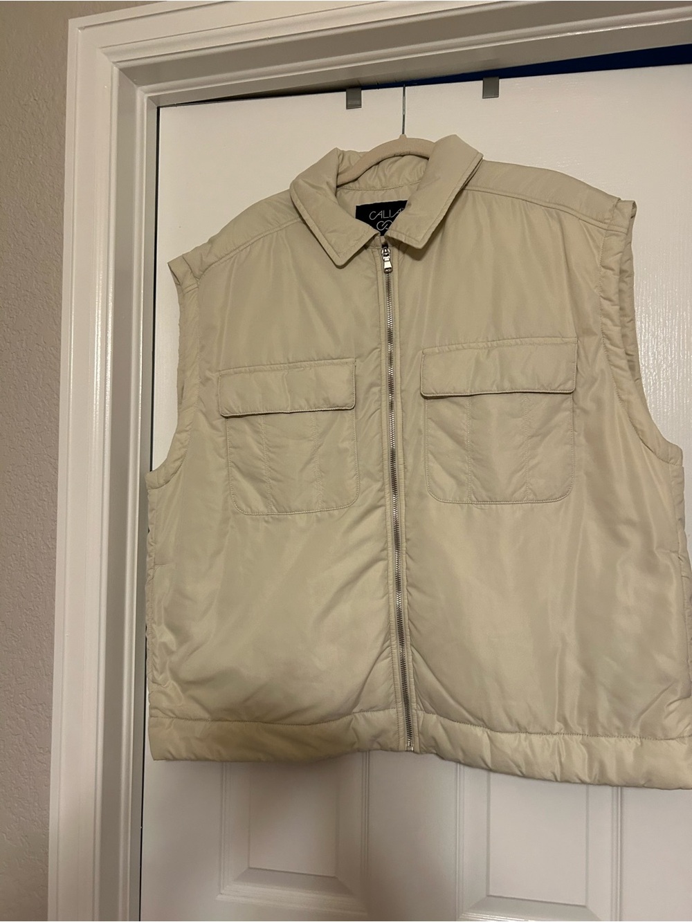 CALIA Cream Quilted Puffer Vest Zip Up and 2 front pockets Size XXL